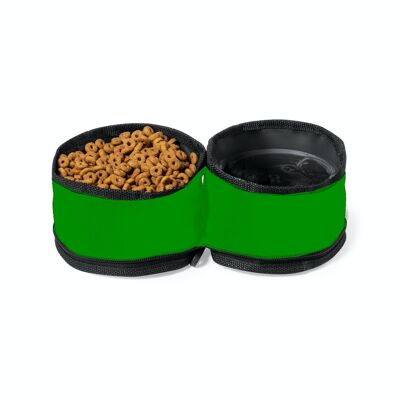 Collapsible water and food bowl green