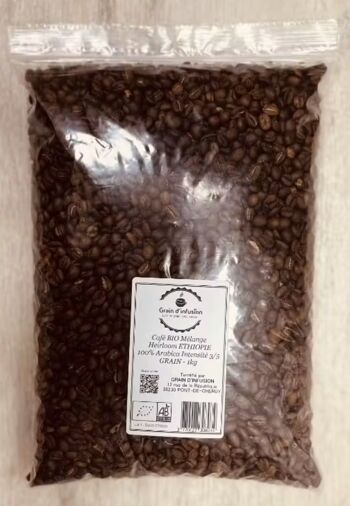 Café Bio artisanal d'Ethiopie Mélange Heirloom en grain ou moulu - Grain d'infusion torréfacteur 2