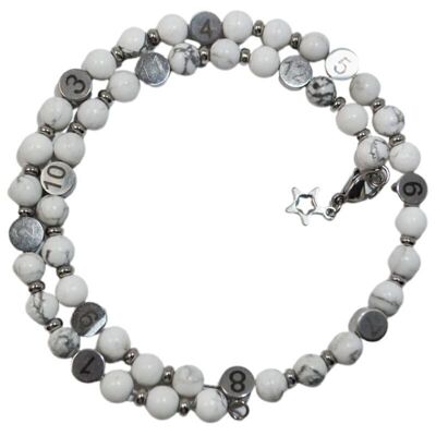 Natural stone nursing bracelet - Howlite Magnesite