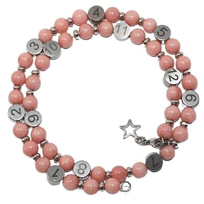 Natural stone nursing bracelet - Pink quartz