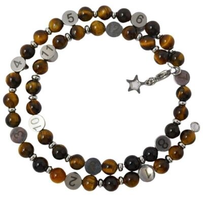 Pulsera de Enfermería de Piedra Natural - Ojo de Tigre Marrón