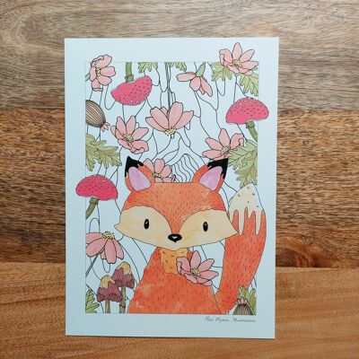 Child cute fox card