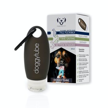 Doggytube noir avec tour de cou XL - sonde d'alimentation pour animaux de compagnie 8