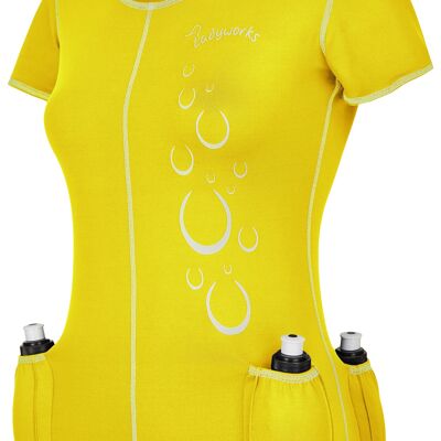 Camiseta de mujer Ladyworks con portabotellas, amarillo