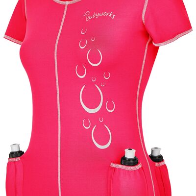 T-shirt femme Ladyworks avec porte-bouteille, rose