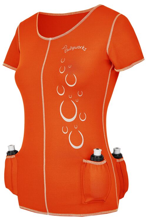 Ladyworks Damen T-Shirt mit Flaschenhalter, orange