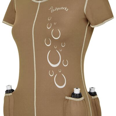 Ladyworks women's t-shirt with bottle holder, cappuccino