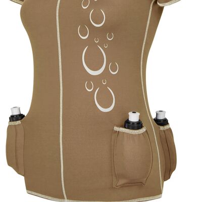 Ladyworks women's t-shirt with bottle holder, cappuccino