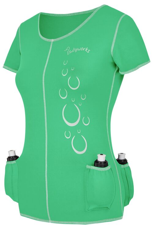 Ladyworks Damen T-Shirt mit Flaschenhalter, grün