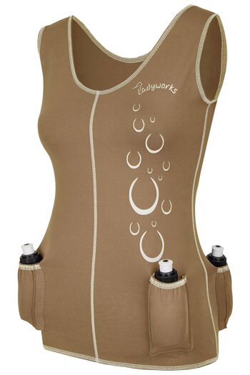 Ladyworks TOP pour femme avec porte-bouteille, cappuccino 1