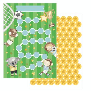 10 planches de récompenses pour enfants - motif football 1