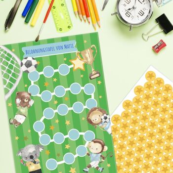 10 planches de récompenses pour enfants - motif football 2