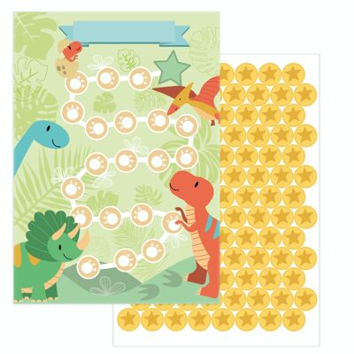 10 reward boards for children - Dino motif