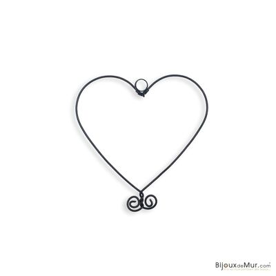 Wire Wall Decoration "Small Heart" - approximately 10 x 10 cm - Valentine's Day / Mother's Day - Wall Jewelry