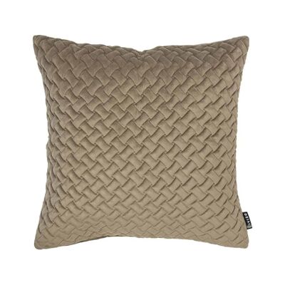 Decorative cushion velvet quilted taupe