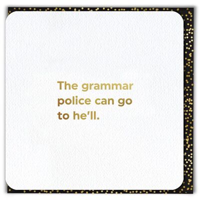 Grammar Police Funny Birthday Card