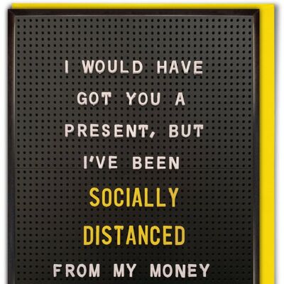 Socially Distanced Money Funny Isolation Card