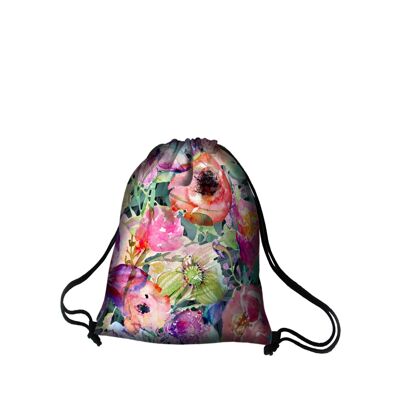 Flora Backpack In Canvas Sack Line Bertoni