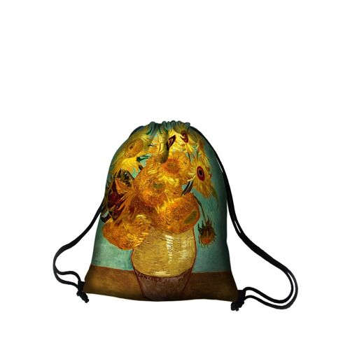 Sunflowers Backpack In Canvas Sack Line Bertoni