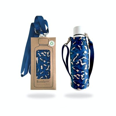 Housse de bouteille d'eau camouflage bleu