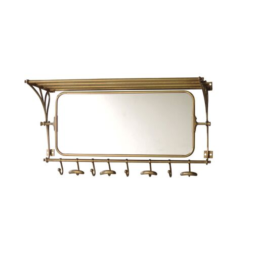 Porte manteau miroir laiton