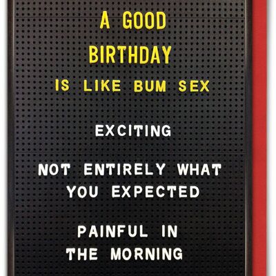 Birthday Bum Sex Rude Birthday Card