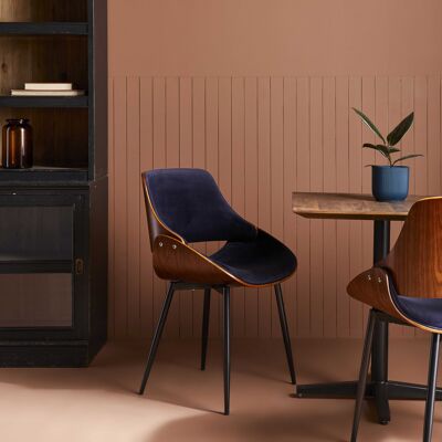 Mannix blue velvet chair set of 4 pieces FR