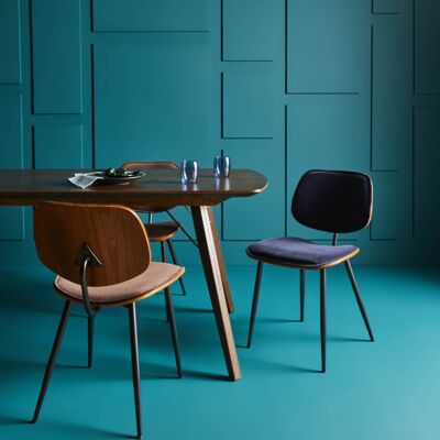 Olympia blue velvet chair set of 2pcs FR