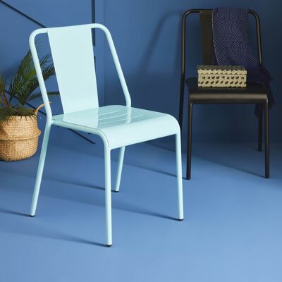 Blauer Achille-Stuhl aus Aluminium