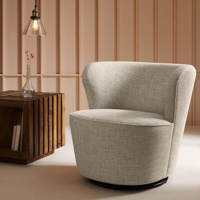 Barnabé linen frame swivel armchair