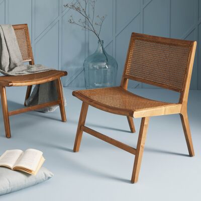 Natural caned armchair
