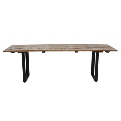 Bonny old wood table 240 bevelled metal legs