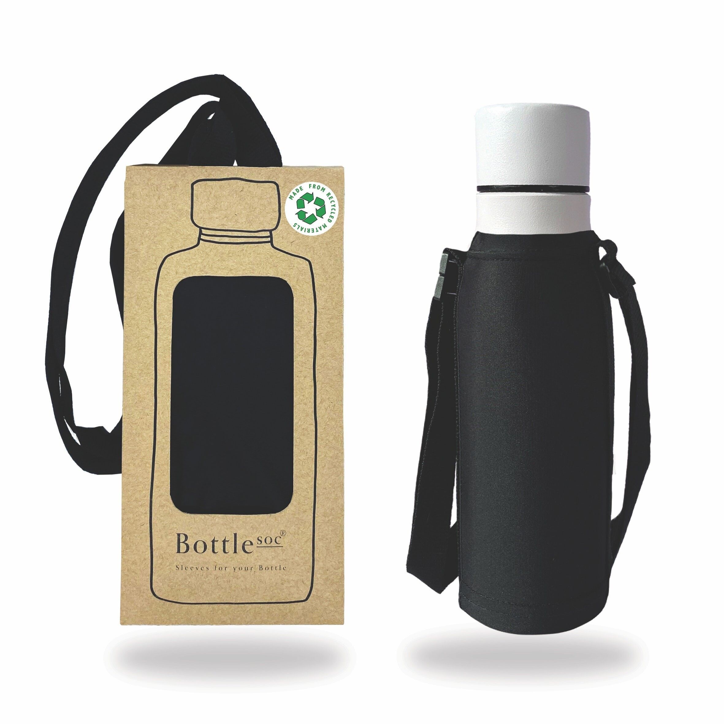 Schwarze Mono-Wasserflaschenhülle