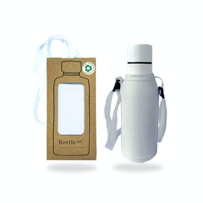 White Mono Water Bottle Sleeve