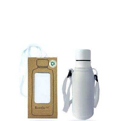 White Mono Water Bottle Sleeve
