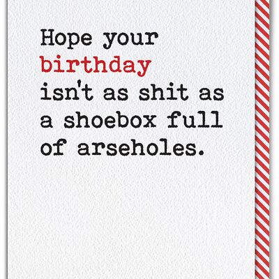 Shoebox Arseholes Funny Birthday Card