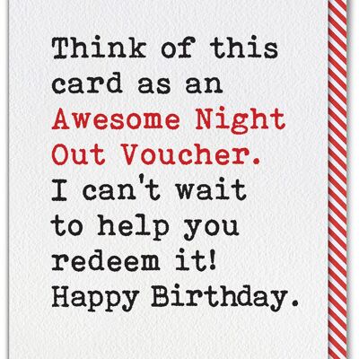 Awesome Voucher Funny Birthday Card