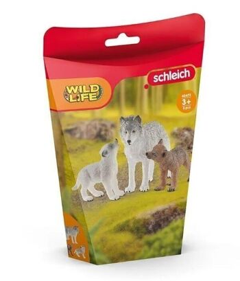SCHLEICH - Wild Life - Maman loup avec louveteaux - réf :  42472 2