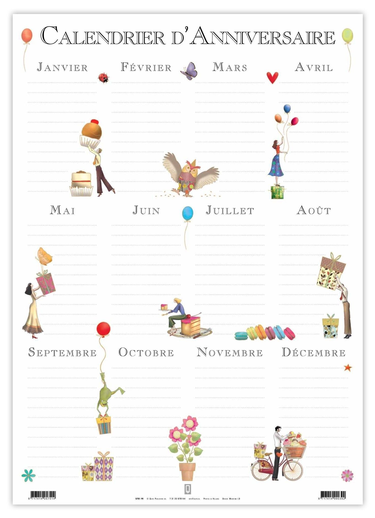 Calendario degli anniversari (SKU: 5751FR)