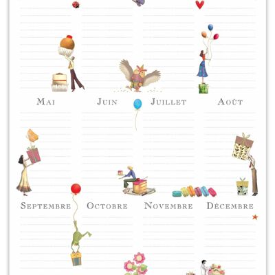 Calendrier d'anniversaire (SKU: 5751FR)