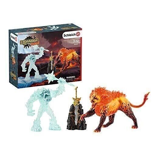 SCHLEICH - Eldrador®  - Combat pour la super arme – le monstre des glaces contre le lion de feu - réf :  42455