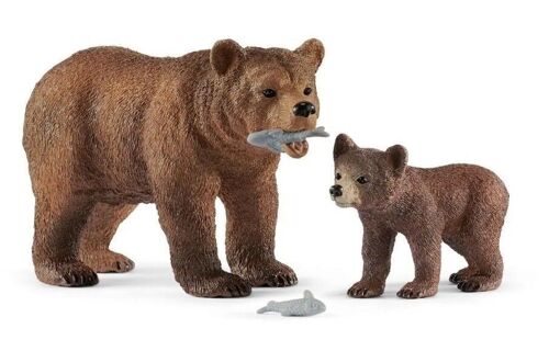 SCHLEICH - Wild Life - Maman grizzly avec ourson - réf :  42473