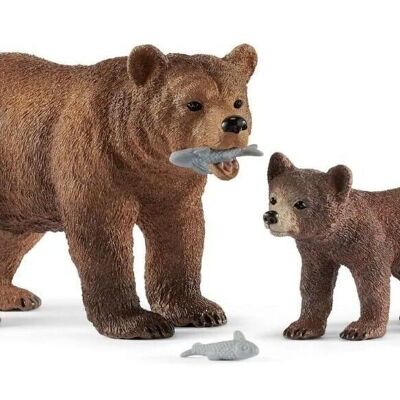 SCHLEICH - Wild Life - Mamá grizzly con cachorro - ref: 42473