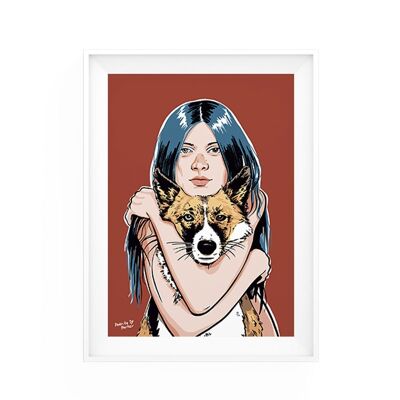 Dog Girl Art Print