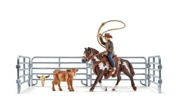 SCHLEICH - Farm World - Capture au lasso avec un cowboy - réf :  41418