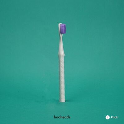 booheads - 1PK - Cepillo de dientes ecológico biodegradable | Biodegradable, reciclable y de origen vegetal