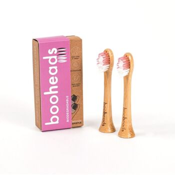 Soniboo - Têtes de brosse à dents électrique en bambou compatibles avec Sonicare* | Nettoyage en profondeur ÉDITION ROSE 2PK 1
