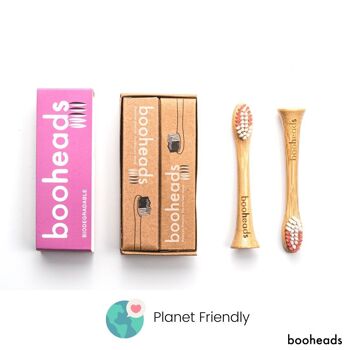 Soniboo - Têtes de brosse à dents électrique en bambou compatibles avec Sonicare* | Nettoyage en profondeur ÉDITION ROSE 2PK 4