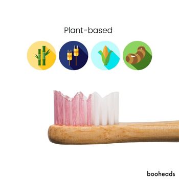 Soniboo - Têtes de brosse à dents électrique en bambou compatibles avec Sonicare* | Nettoyage en profondeur ÉDITION ROSE 2PK 5