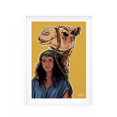 Stampa artistica della ragazza del cammello